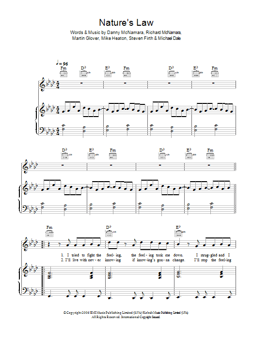 Embrace Nature's Law Sheet Music Notes & Chords for Piano, Vocal & Guitar - Download or Print PDF