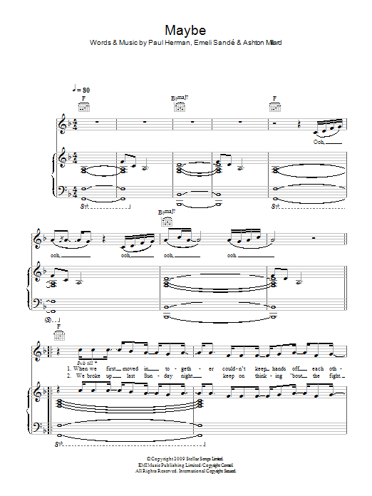 Emeli Sandé Maybe Sheet Music Notes & Chords for Easy Piano - Download or Print PDF