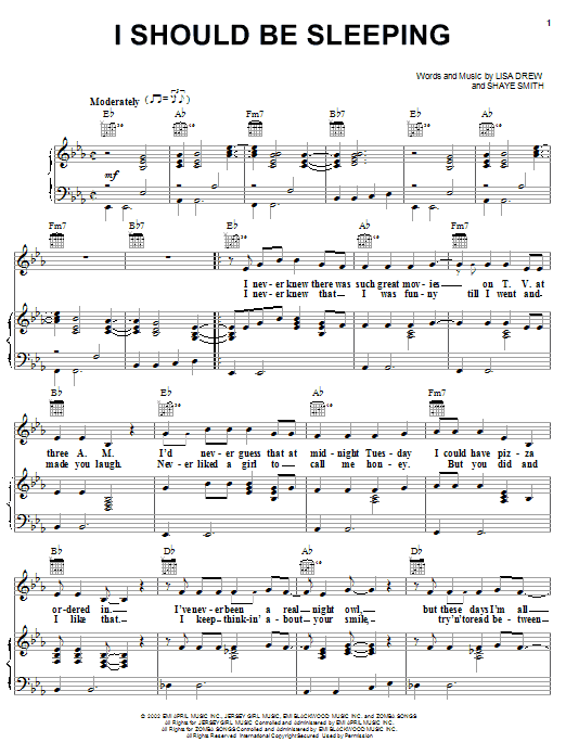 Emerson Drive I Should Be Sleeping Sheet Music Notes & Chords for Piano, Vocal & Guitar (Right-Hand Melody) - Download or Print PDF