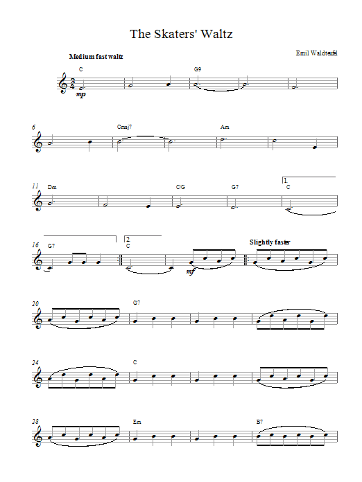 Emile Waldteufel The Skaters Waltz Sheet Music Notes & Chords for Easy Piano - Download or Print PDF