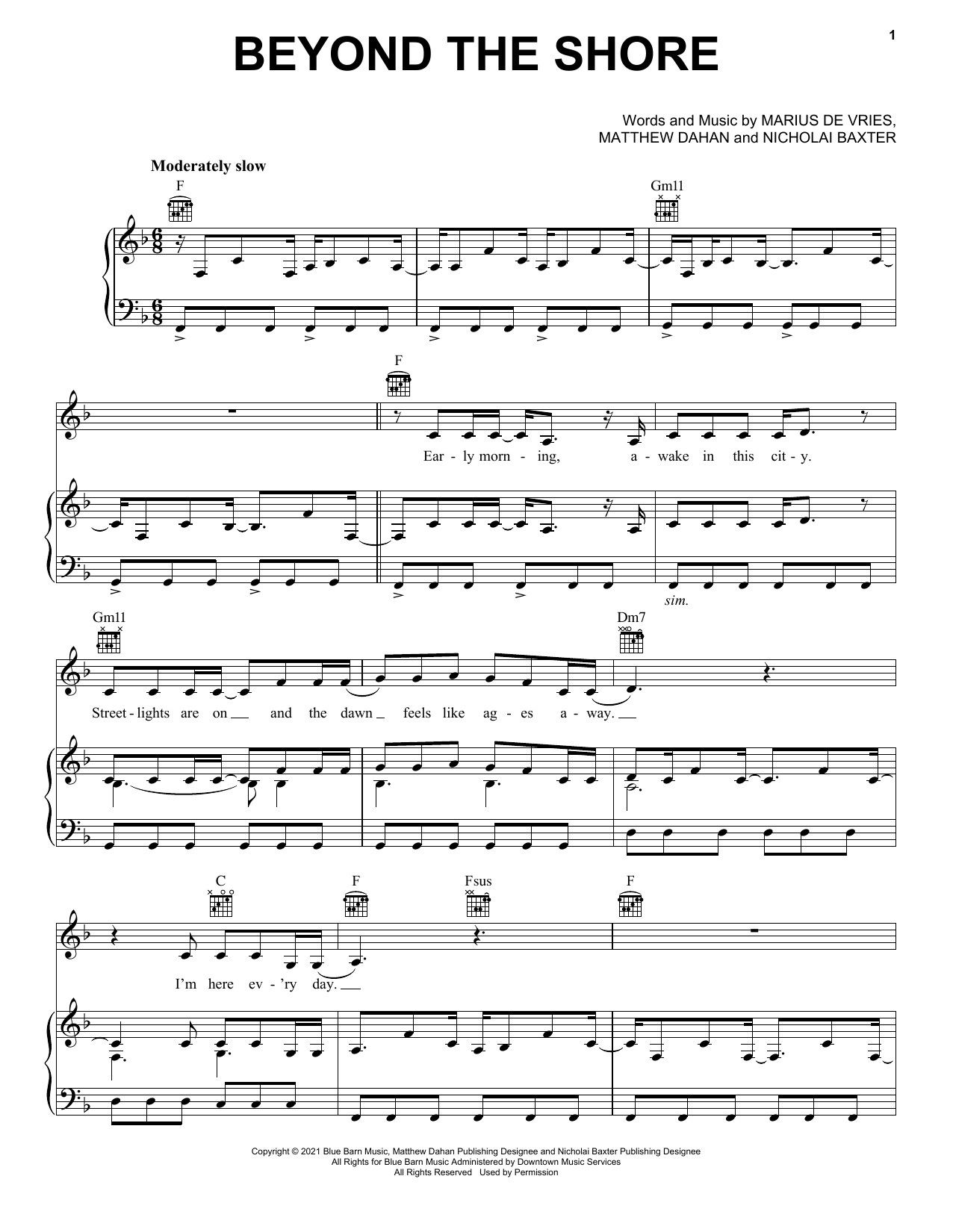 Emilia Jones Beyond The Shore (from CODA) Sheet Music Notes & Chords for Piano, Vocal & Guitar Chords (Right-Hand Melody) - Download or Print PDF
