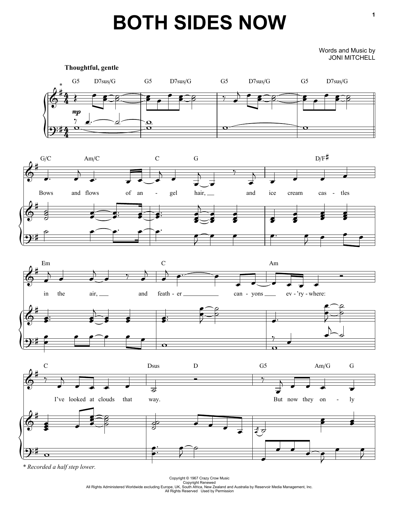 Emilia Clarke Both Sides Now (from CODA) Sheet Music Notes & Chords for Piano & Vocal - Download or Print PDF