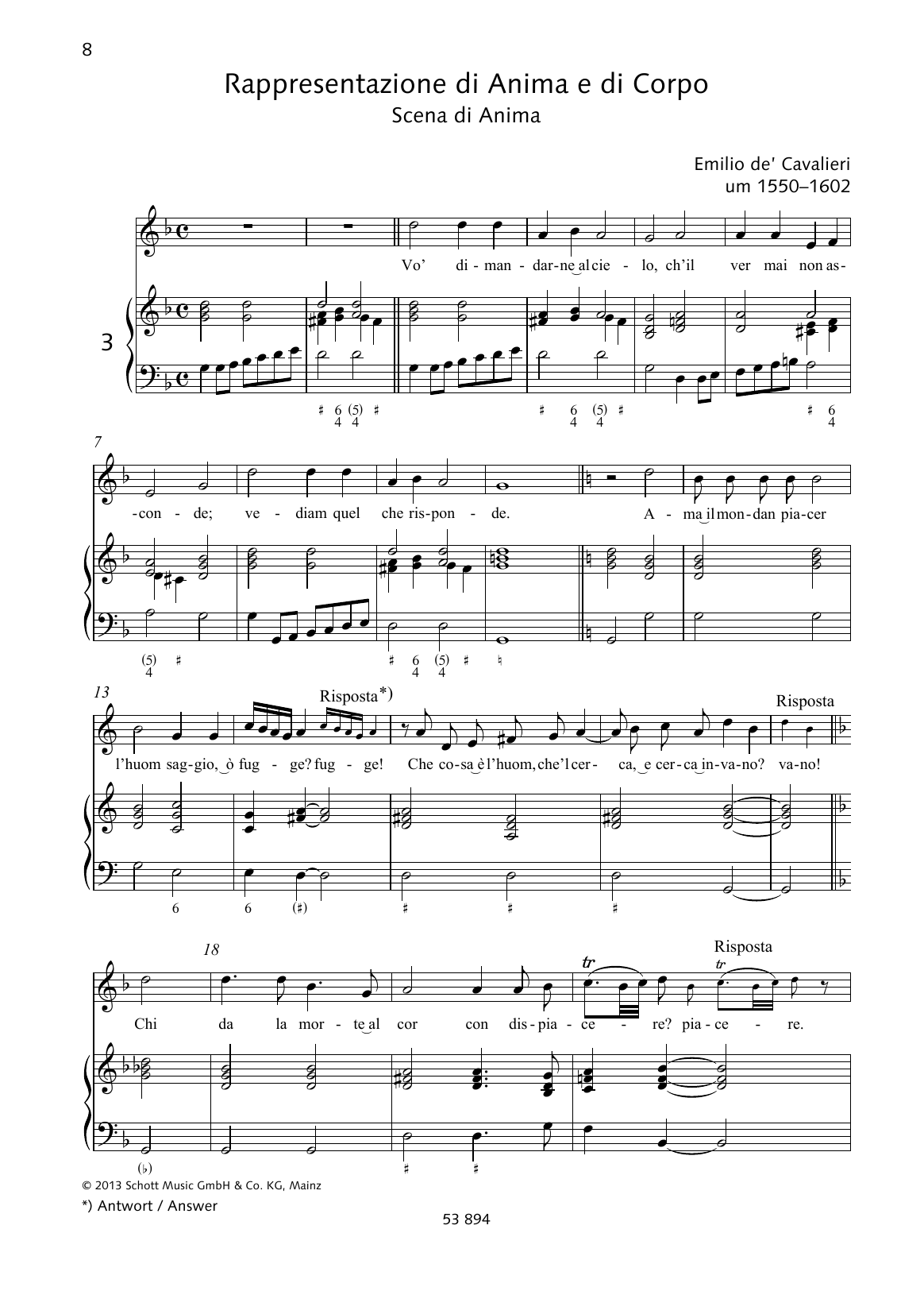 Emilio de Cavalieri Vo' dimandarne al cielo Sheet Music Notes & Chords for Piano & Vocal - Download or Print PDF