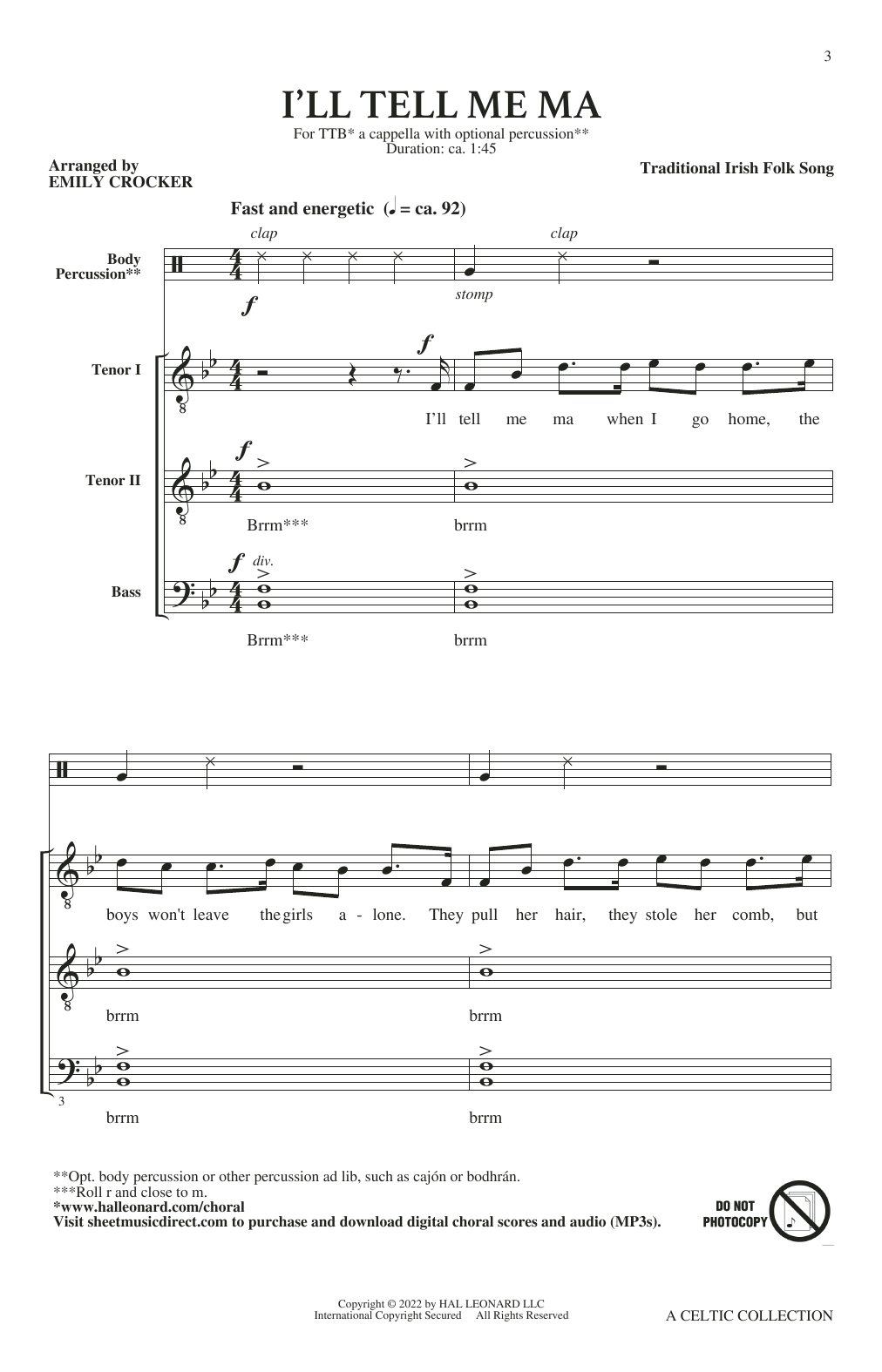 Emily Crocker and John Leavitt A Celtic Collection Sheet Music Notes & Chords for Choir - Download or Print PDF