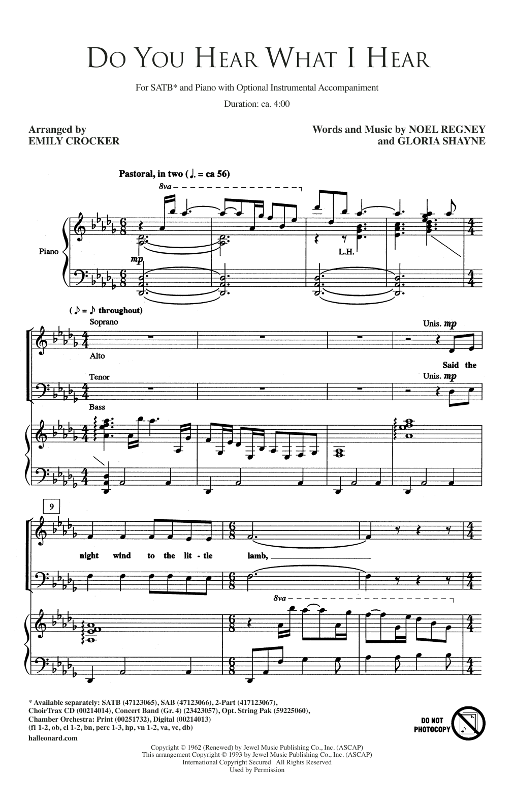 Emily Crocker Do You Hear What I Hear Sheet Music Notes & Chords for SAB - Download or Print PDF