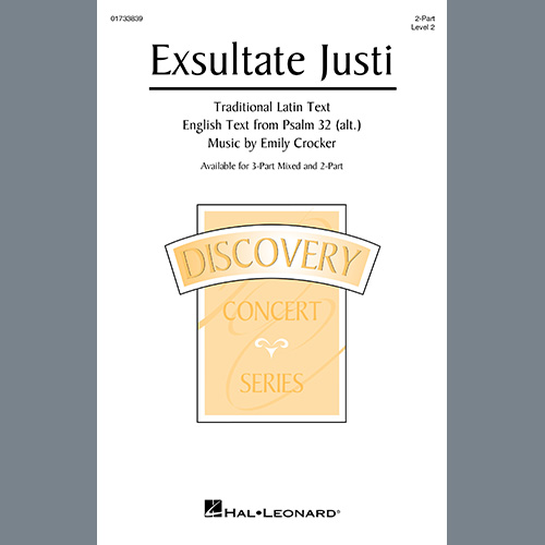 Emily Crocker, Exsultate Justi, 3-Part Mixed Choir