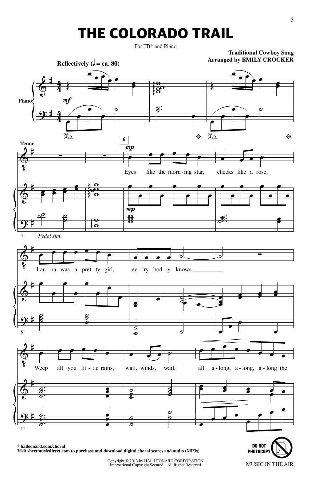 Emily Crocker Music In The Air (Collection for the Tenor-Bass Chorus) Sheet Music Notes & Chords for TB Choir - Download or Print PDF