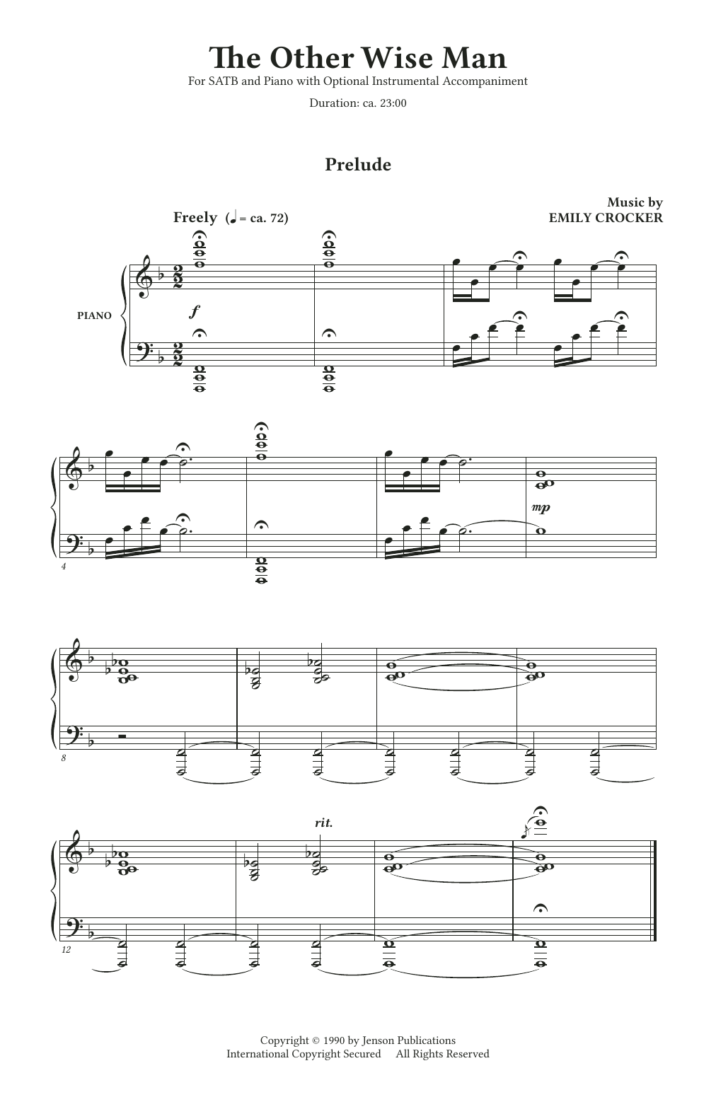 Emily Crocker The Other Wise Man (A Christmas Cantata) Sheet Music Notes & Chords for SATB Choir - Download or Print PDF