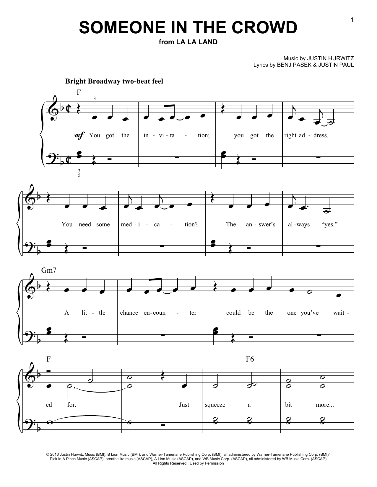 Emma Stone Someone In The Crowd (from La La Land) Sheet Music Notes & Chords for Ukulele - Download or Print PDF