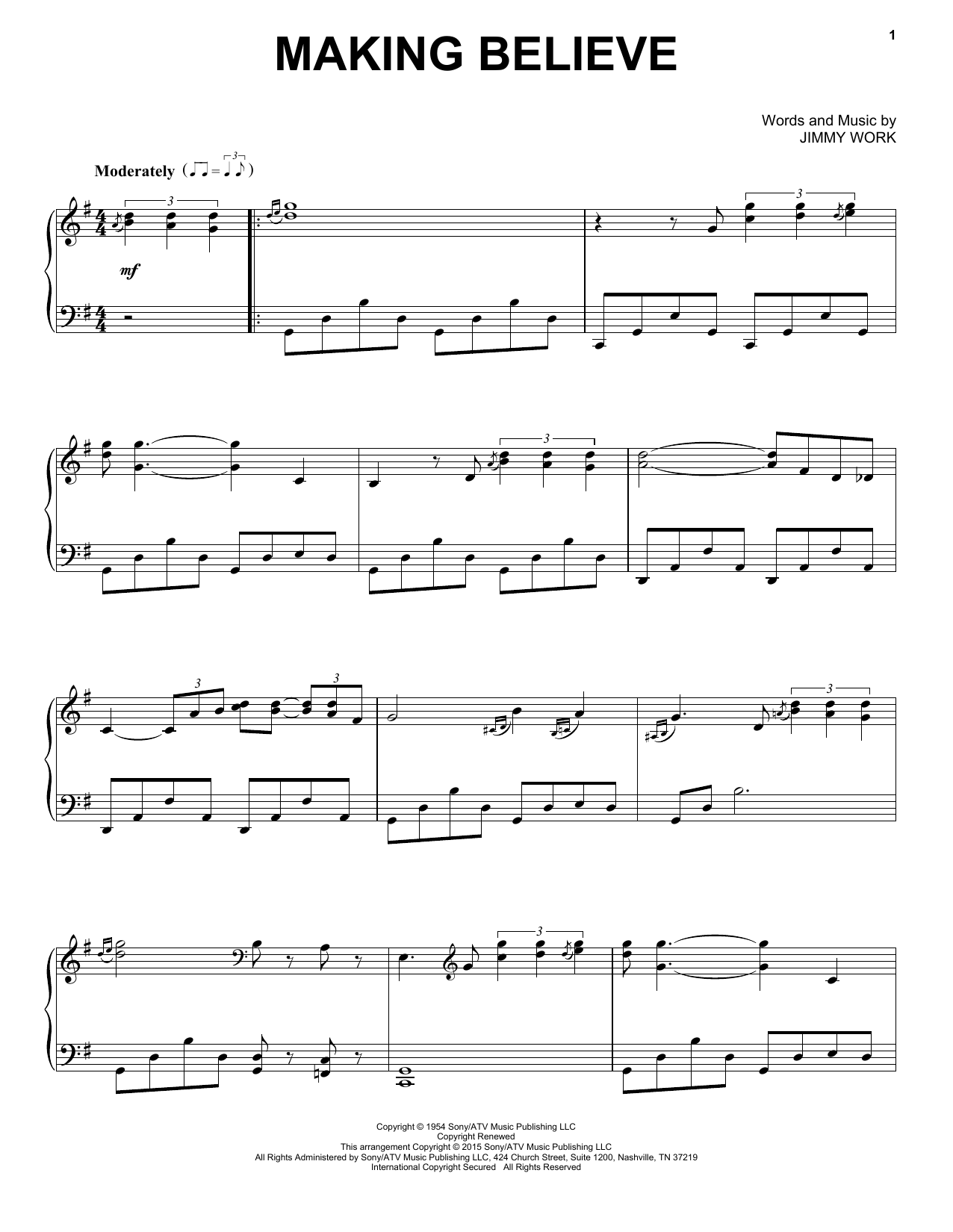 Emmylou Harris Making Believe Sheet Music Notes & Chords for Piano - Download or Print PDF