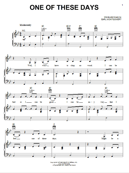 Emmylou Harris One Of These Days Sheet Music Notes & Chords for Piano, Vocal & Guitar (Right-Hand Melody) - Download or Print PDF Emmylou Harris One Of These Days Sheet Music Notes & Chords for Piano, Vocal & Guitar (Right-Hand Melody) - Download or Print PDF