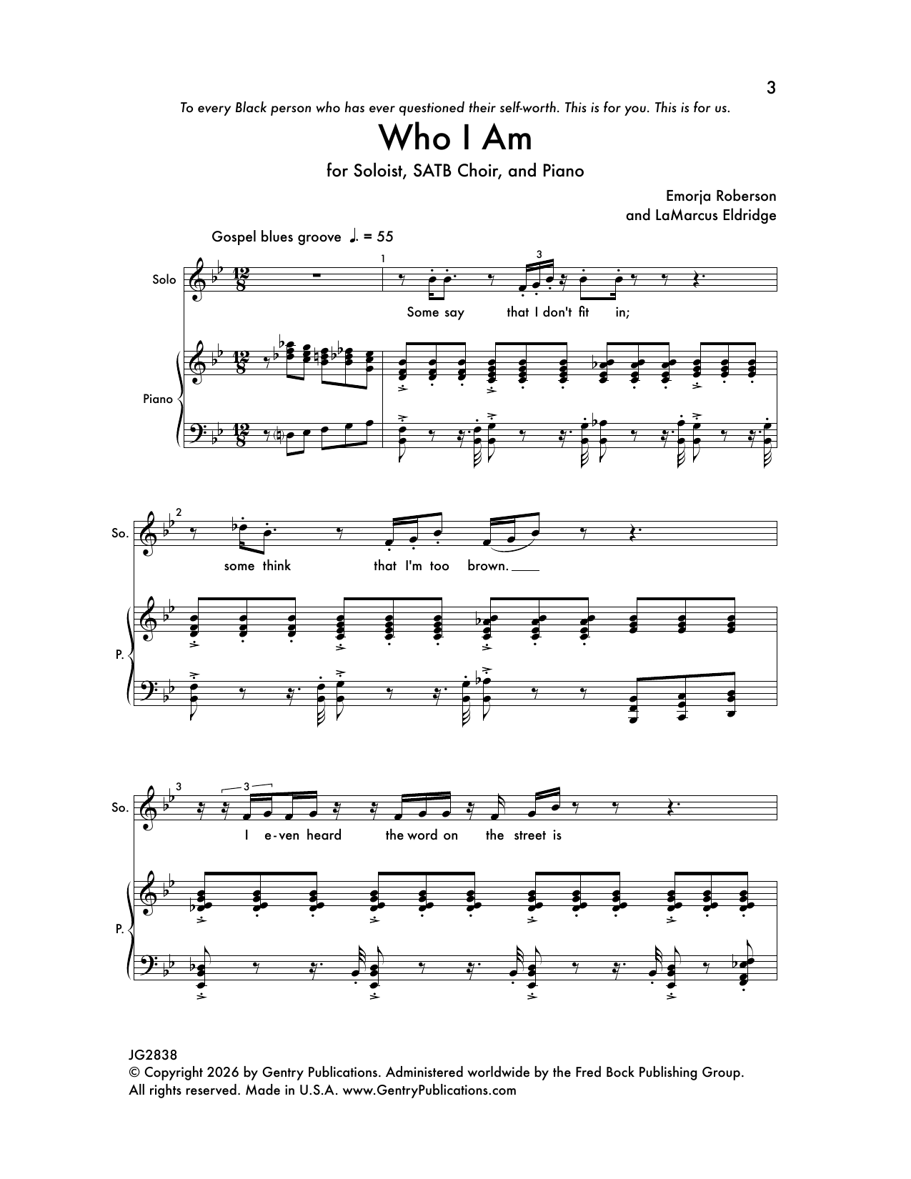 Emorja Roberson Who I Am Sheet Music Notes & Chords for SATB Choir - Download or Print PDF