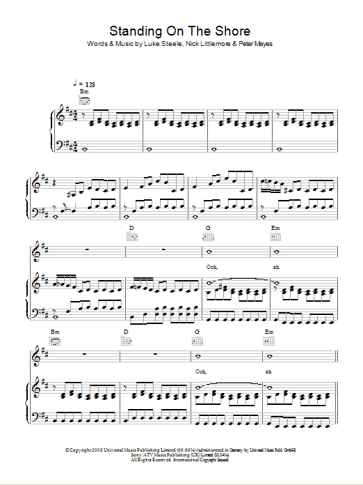 Empire Of The Sun Standing On The Shore Sheet Music Notes & Chords for Piano, Vocal & Guitar (Right-Hand Melody) - Download or Print PDF