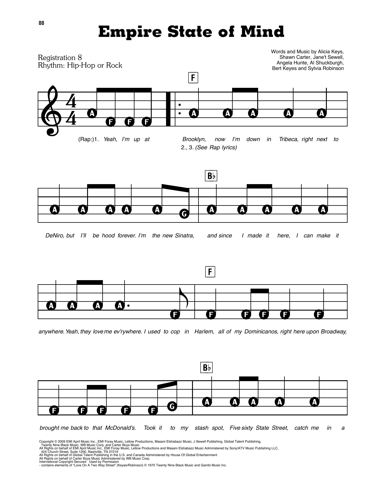 Jay Z Empire State Of Mind Feat Alicia Keys Sheet Music Download Pdf Score 426000