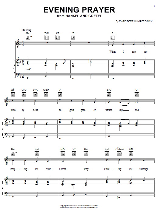 Engelbert Humperdinck Evening Prayer Sheet Music Notes & Chords for Clarinet - Download or Print PDF