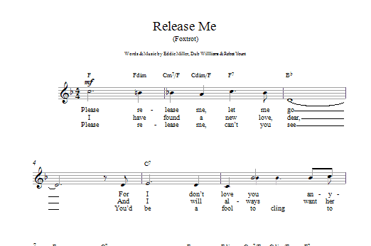 Engelbert Humperdinck Release Me Sheet Music Notes & Chords for Piano Chords/Lyrics - Download or Print PDF