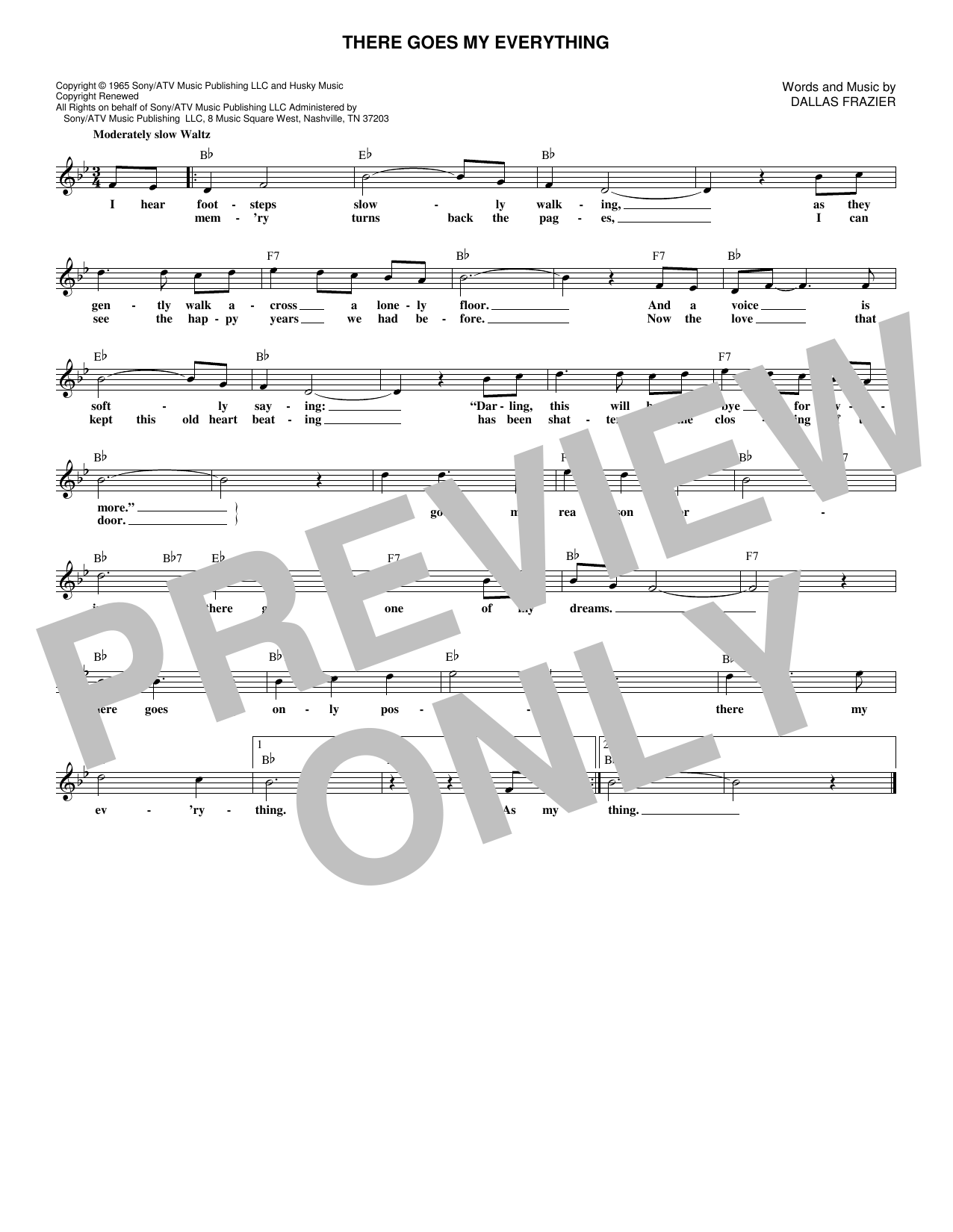 Engelbert Humperdinck There Goes My Everything Sheet Music Notes & Chords for Lead Sheet / Fake Book - Download or Print PDF