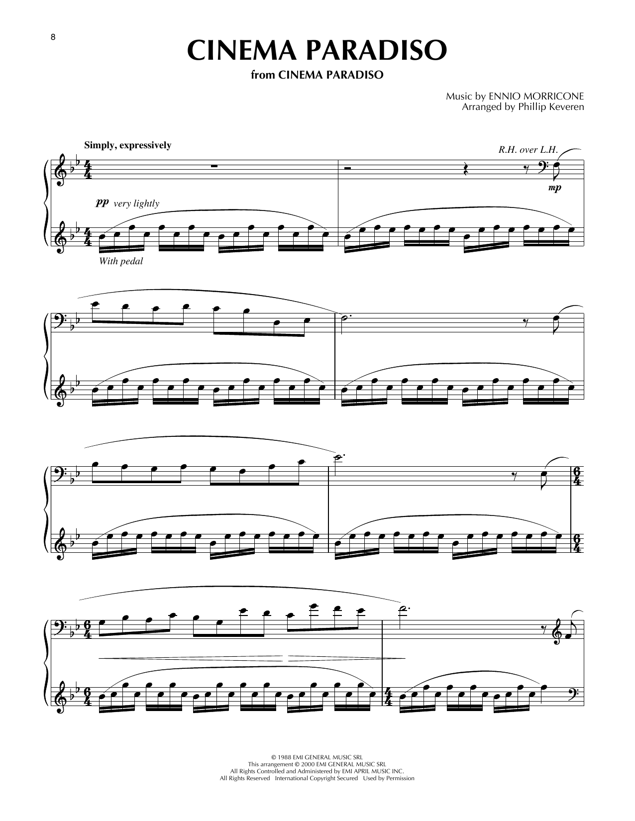 Ennio Morricone Cinema Paradiso (arr. Phillip Keveren) Sheet Music Notes & Chords for Piano Solo - Download or Print PDF