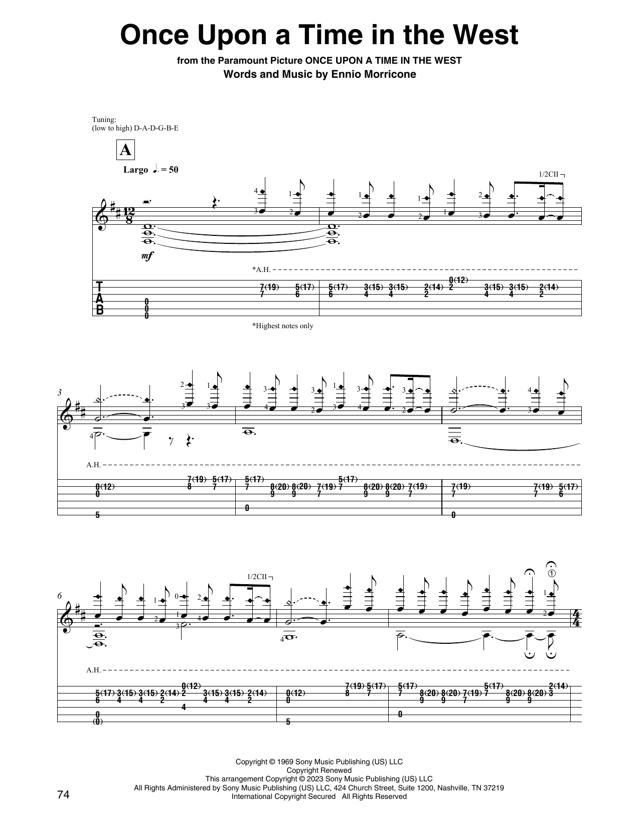Ennio Morricone Once Upon A Time In The West (arr. David Jaggs) Sheet Music Notes & Chords for Solo Guitar - Download or Print PDF