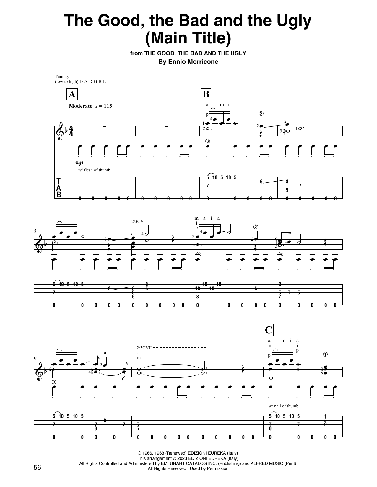 Ennio Morricone The Good, The Bad And The Ugly (Main Title) Sheet Music Notes & Chords for Solo Guitar - Download or Print PDF