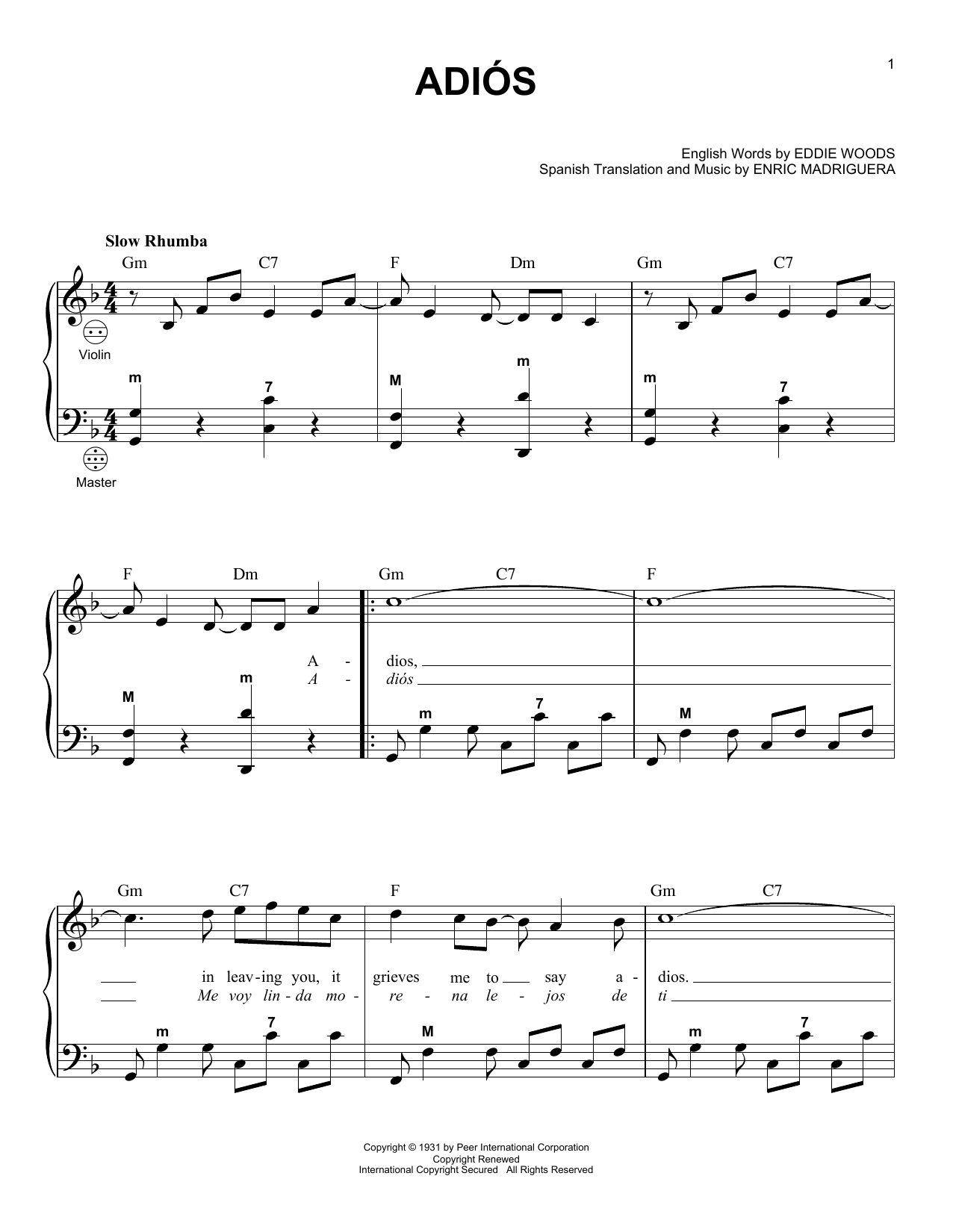 Gary Meisner Adios Sheet Music Notes & Chords for Accordion - Download or Print PDF