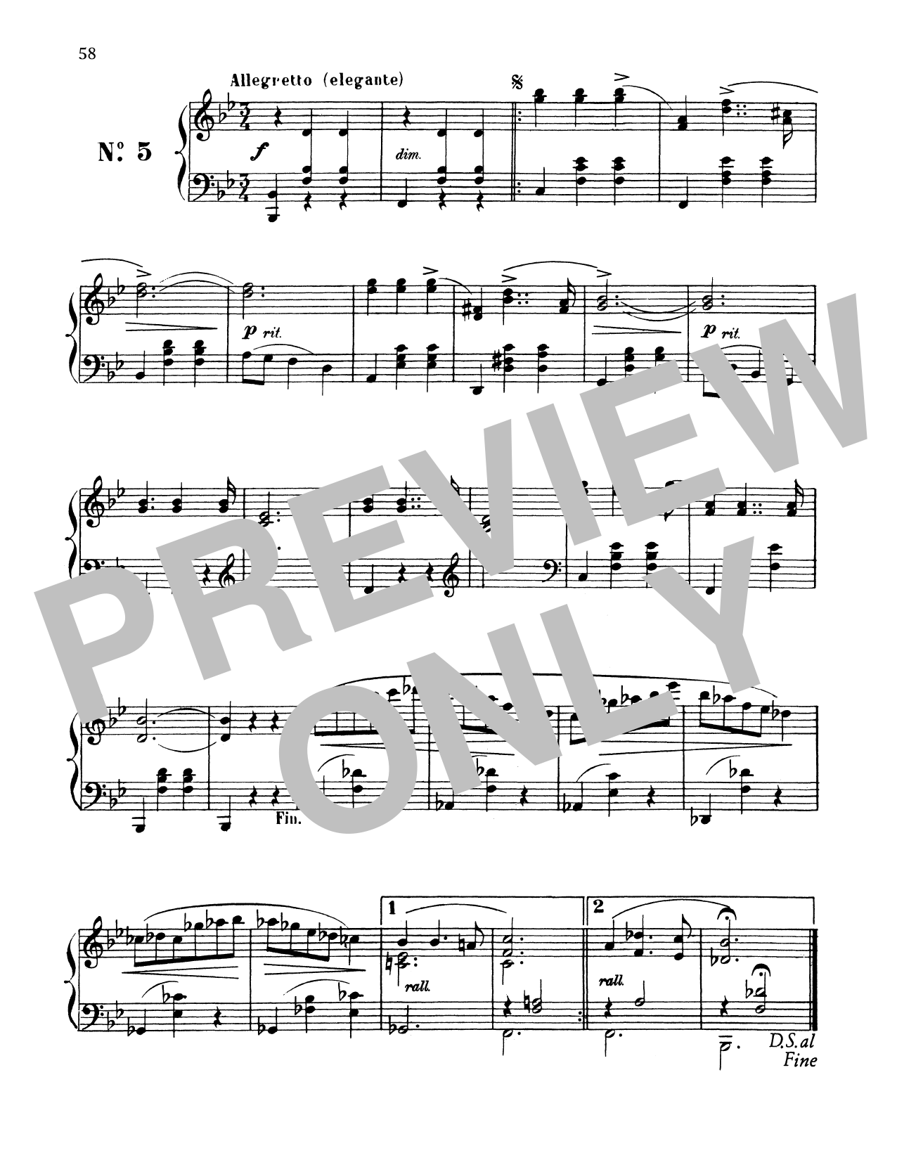 Enrique Granados Allegretto (Elegante) Sheet Music Notes & Chords for Piano - Download or Print PDF