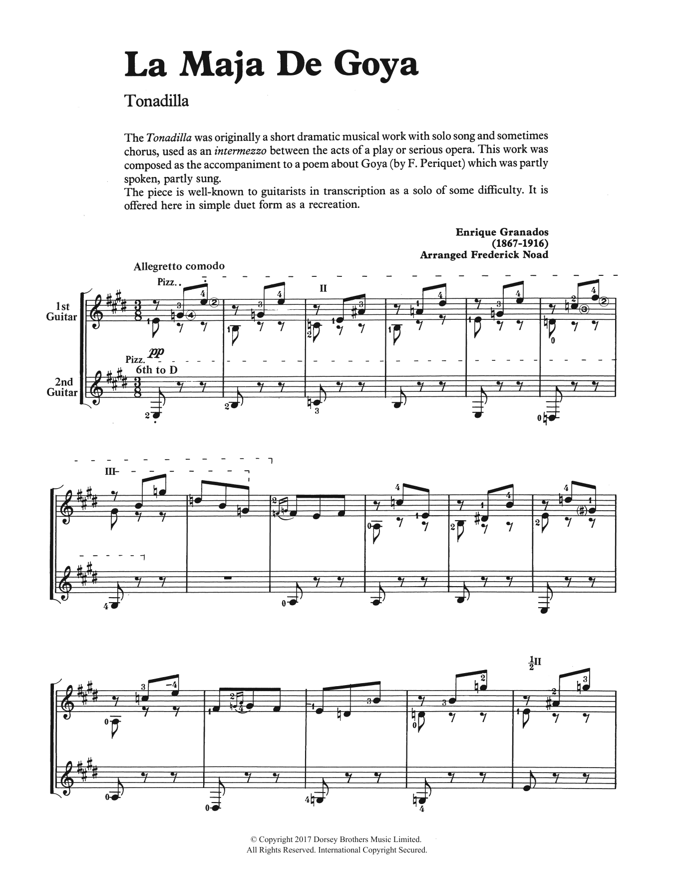 Enrique Granados La Maja De Goya Sheet Music Notes & Chords for Guitar - Download or Print PDF