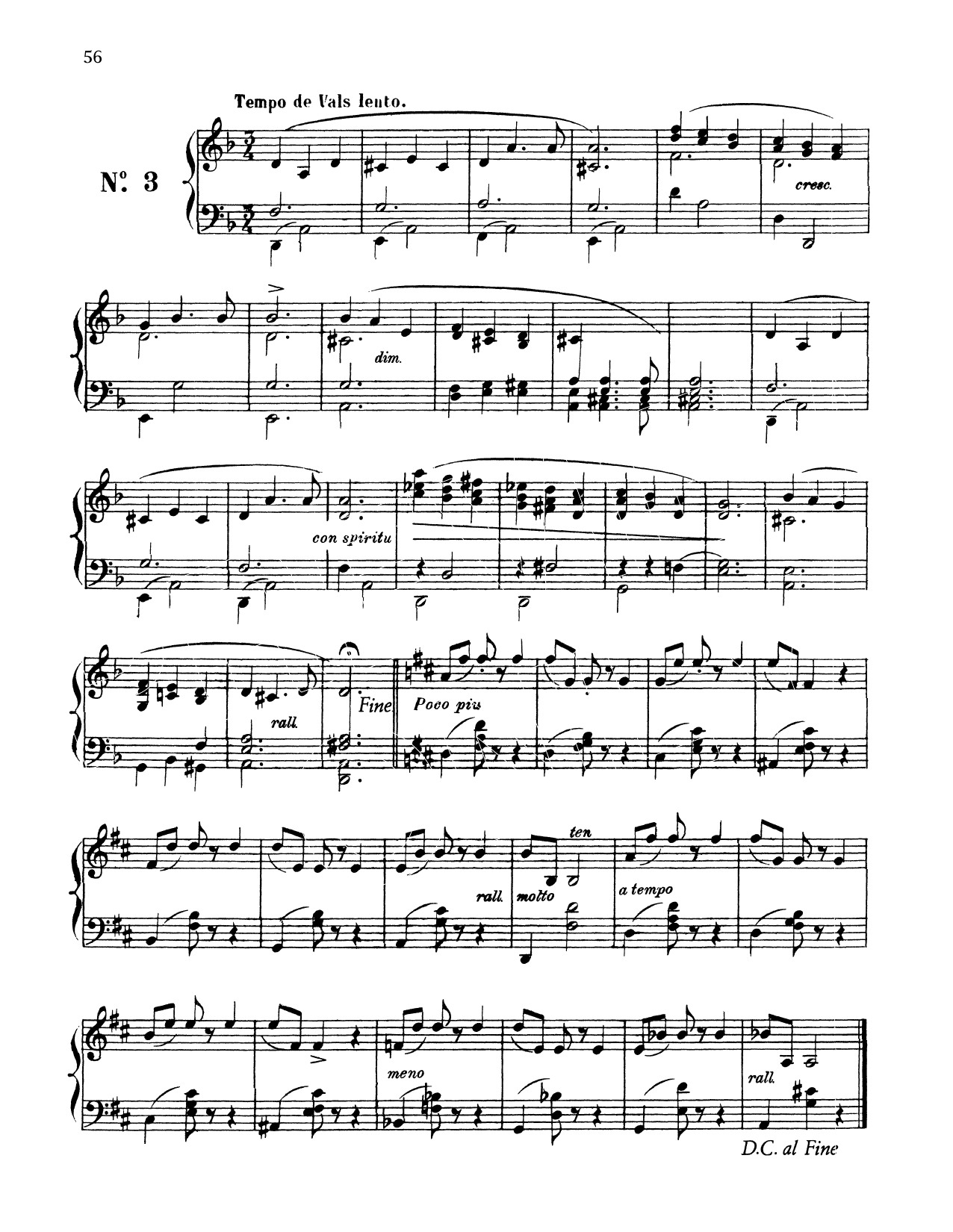 Enrique Granados Tempo De Vals Lento Sheet Music Notes & Chords for Piano - Download or Print PDF