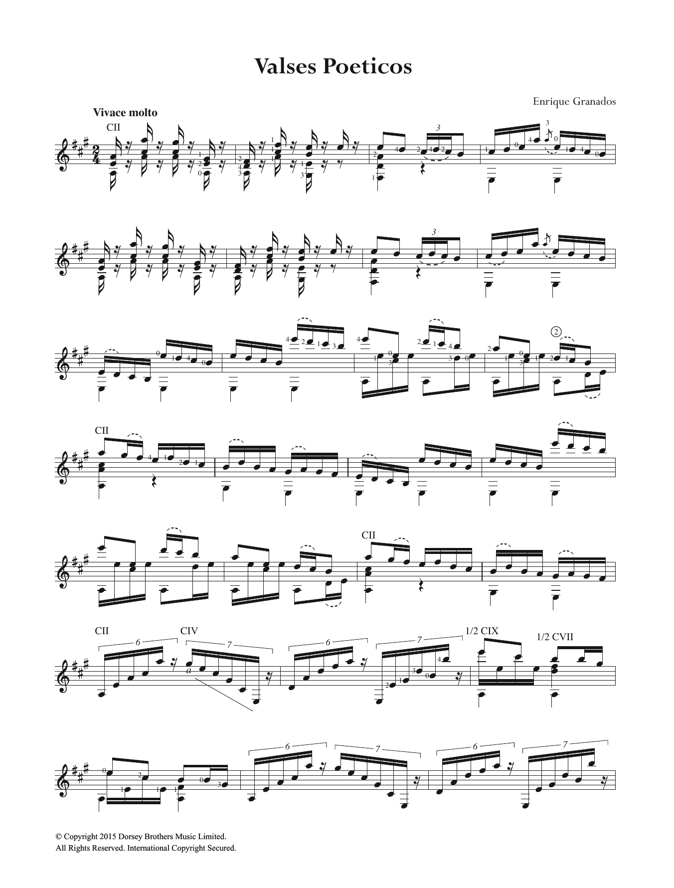 Enrique Granados Valses Poeticos Sheet Music Notes & Chords for Guitar - Download or Print PDF