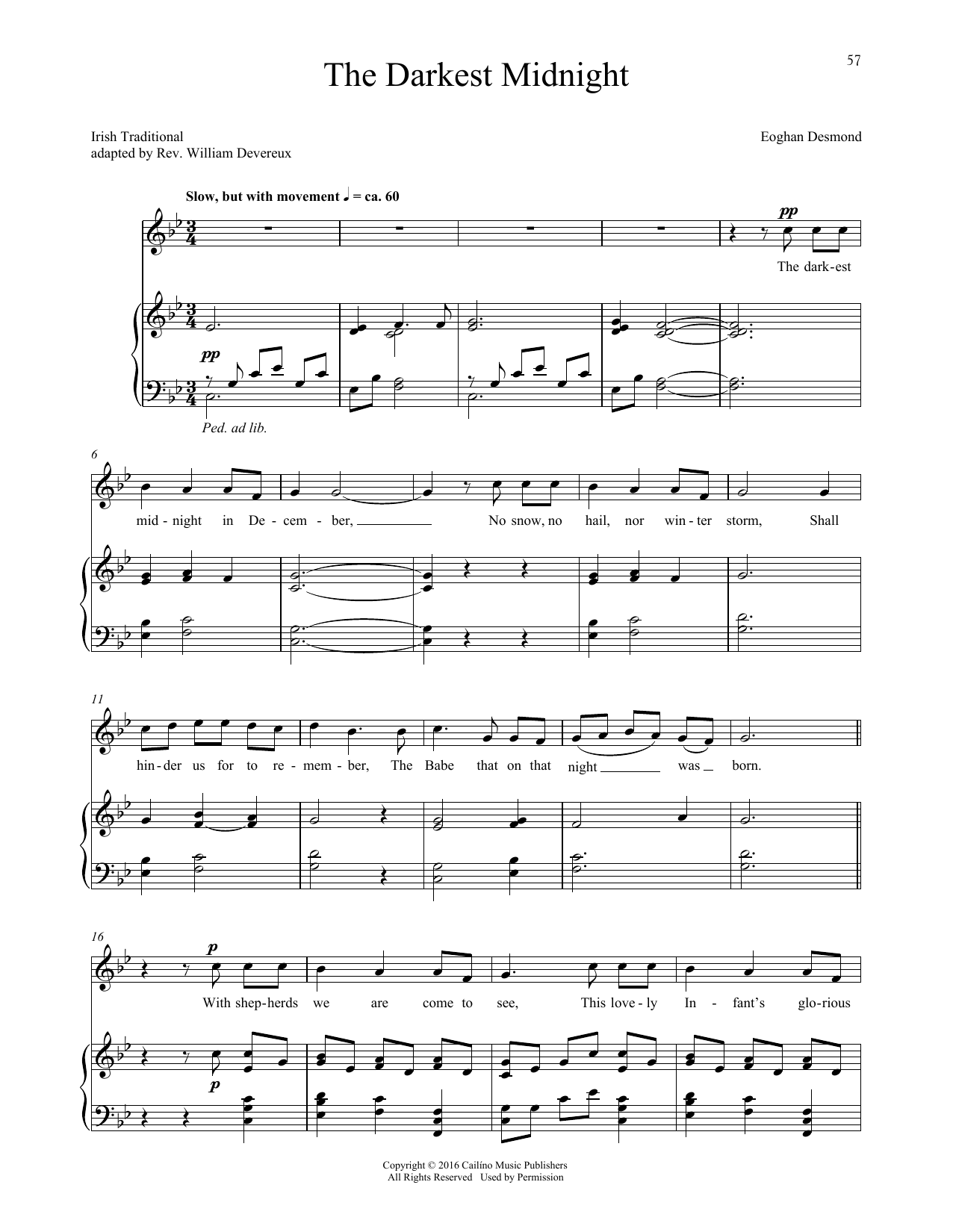 Eoghan Desmond The Darkest Midnight Sheet Music Notes & Chords for Piano & Vocal - Download or Print PDF