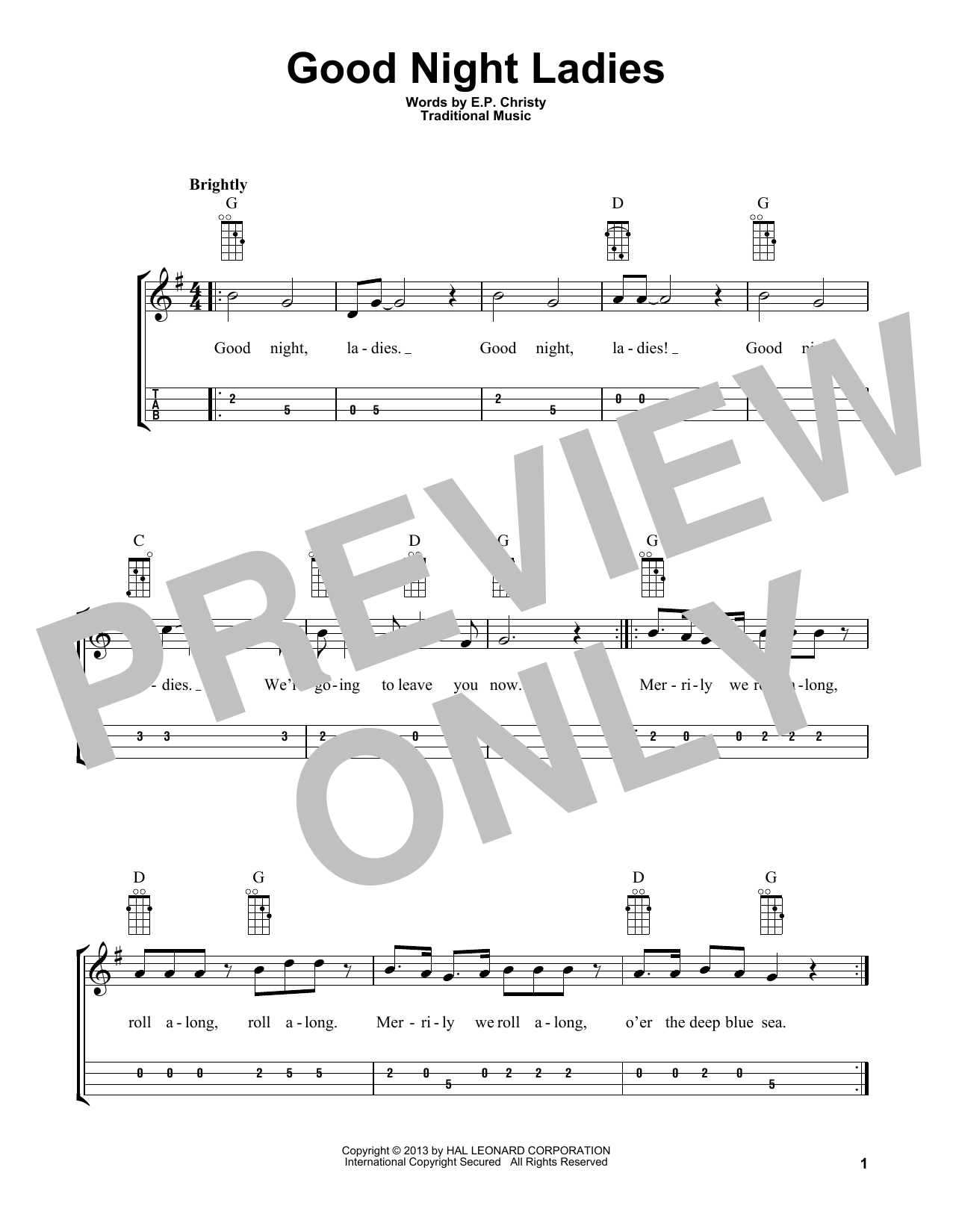 E.P. Christy Good Night Ladies (arr. Bobby Westfall) Sheet Music Notes & Chords for Mandolin - Download or Print PDF