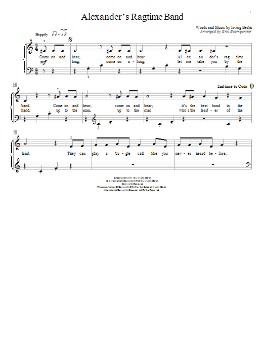 Eric Baumgartner Alexander's Ragtime Band Sheet Music Notes & Chords for Educational Piano - Download or Print PDF