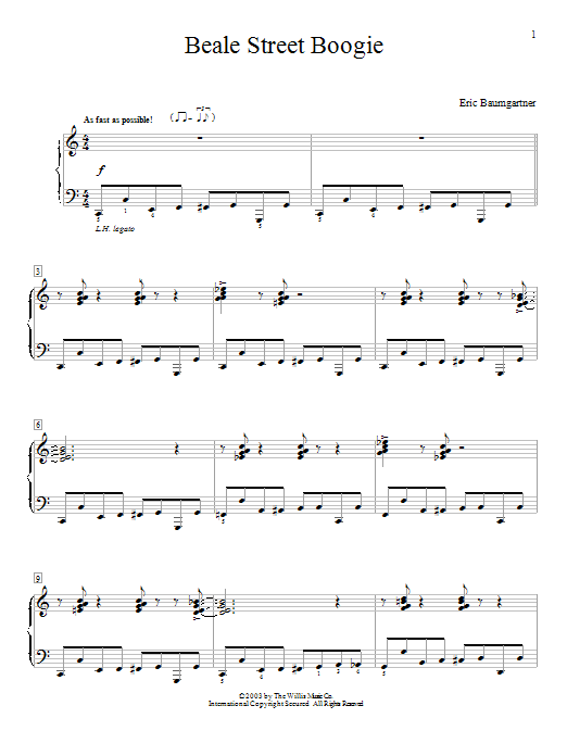 Eric Baumgartner Beale Street Boogie Sheet Music Notes & Chords for Educational Piano - Download or Print PDF