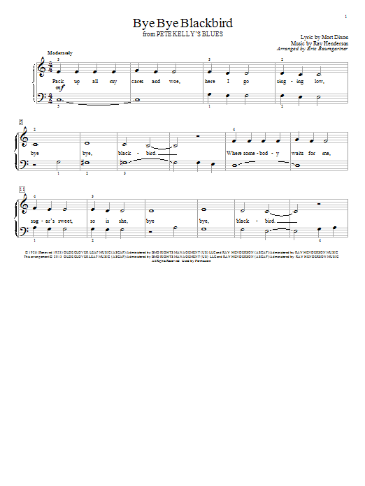 Eric Baumgartner Bye Bye Blackbird Sheet Music Notes & Chords for Educational Piano - Download or Print PDF