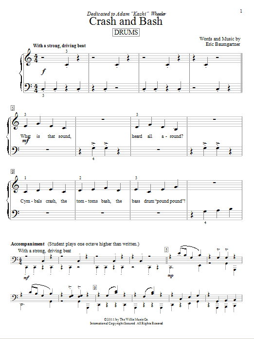 Eric Baumgartner Crash And Bash (Drums) Sheet Music Notes & Chords for Educational Piano - Download or Print PDF