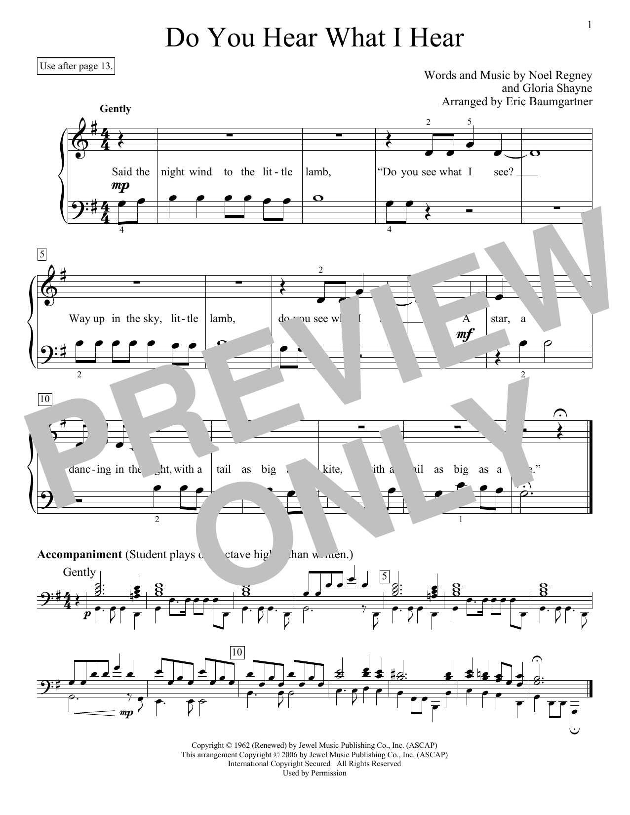 Eric Baumgartner Do You Hear What I Hear Sheet Music Notes & Chords for Educational Piano - Download or Print PDF