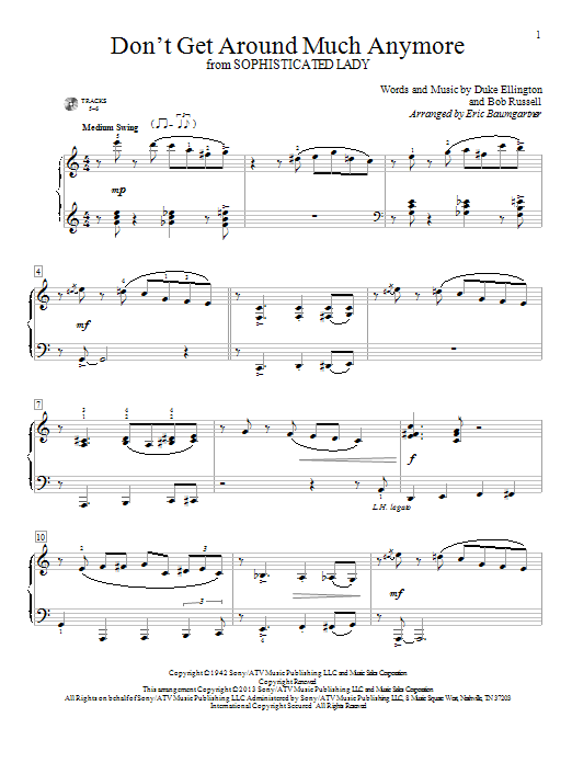 Eric Baumgartner Don't Get Around Much Anymore Sheet Music Notes & Chords for Educational Piano - Download or Print PDF