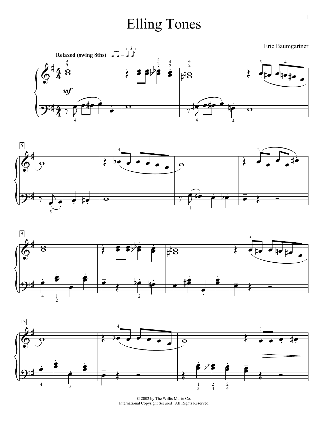 Eric Baumgartner Elling Tones Sheet Music Notes & Chords for Educational Piano - Download or Print PDF