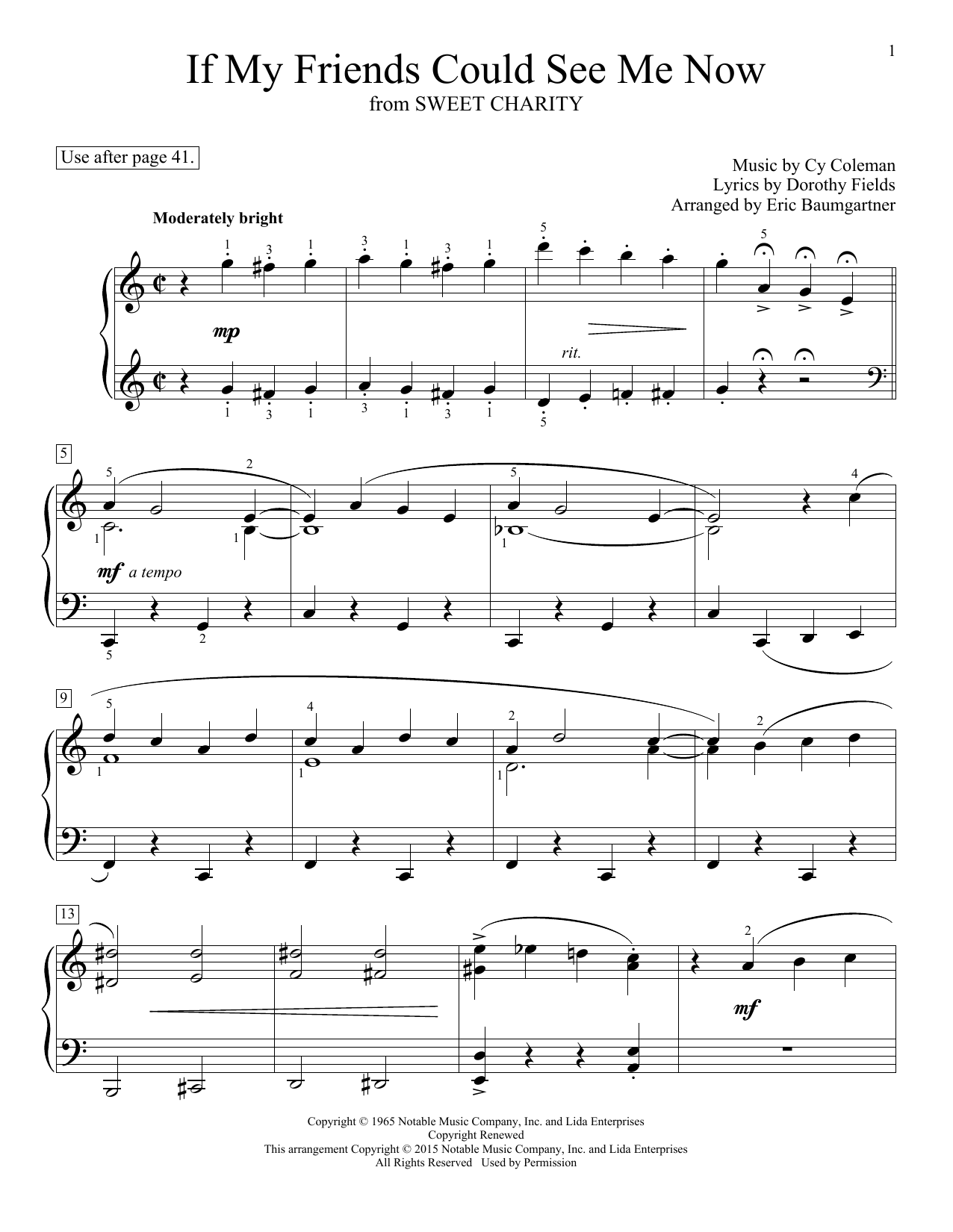 Eric Baumgartner If My Friends Could See Me Now Sheet Music Notes & Chords for Educational Piano - Download or Print PDF