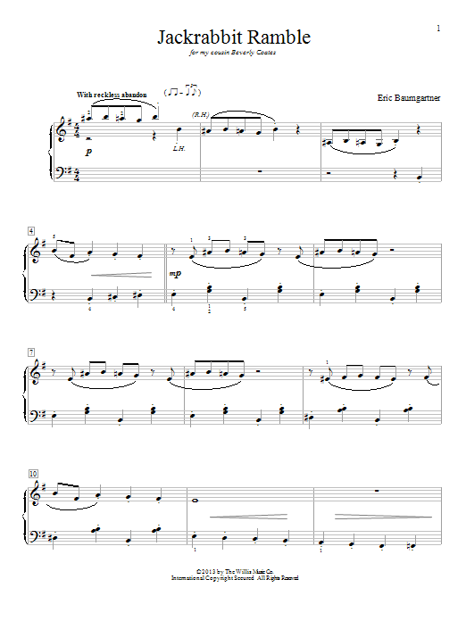 Eric Baumgartner Jackrabbit Ramble Sheet Music Notes & Chords for Educational Piano - Download or Print PDF