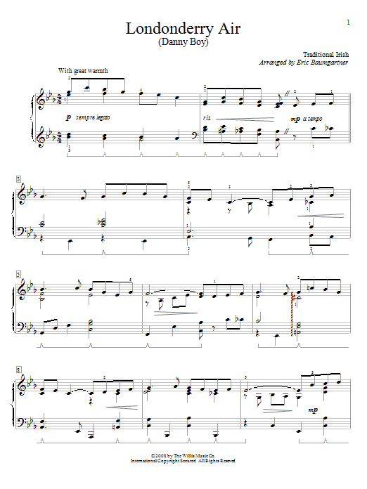 Eric Baumgartner Londonderry Air Sheet Music Notes & Chords for Educational Piano - Download or Print PDF