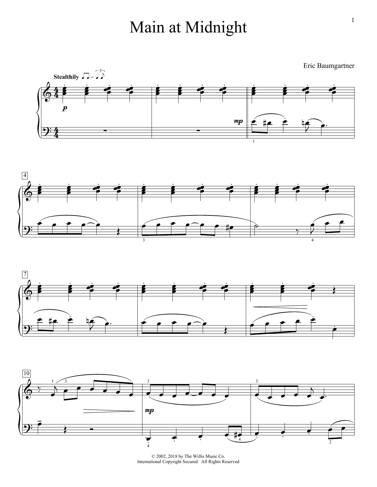 Eric Baumgartner Main At Midnight Sheet Music Notes & Chords for Educational Piano - Download or Print PDF