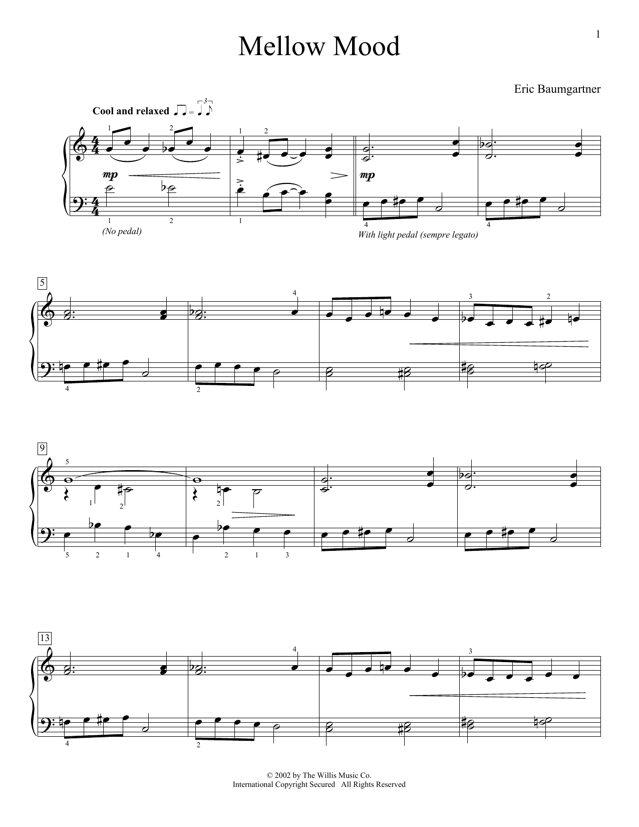 Eric Baumgartner Mellow Mood Sheet Music Notes & Chords for Educational Piano - Download or Print PDF