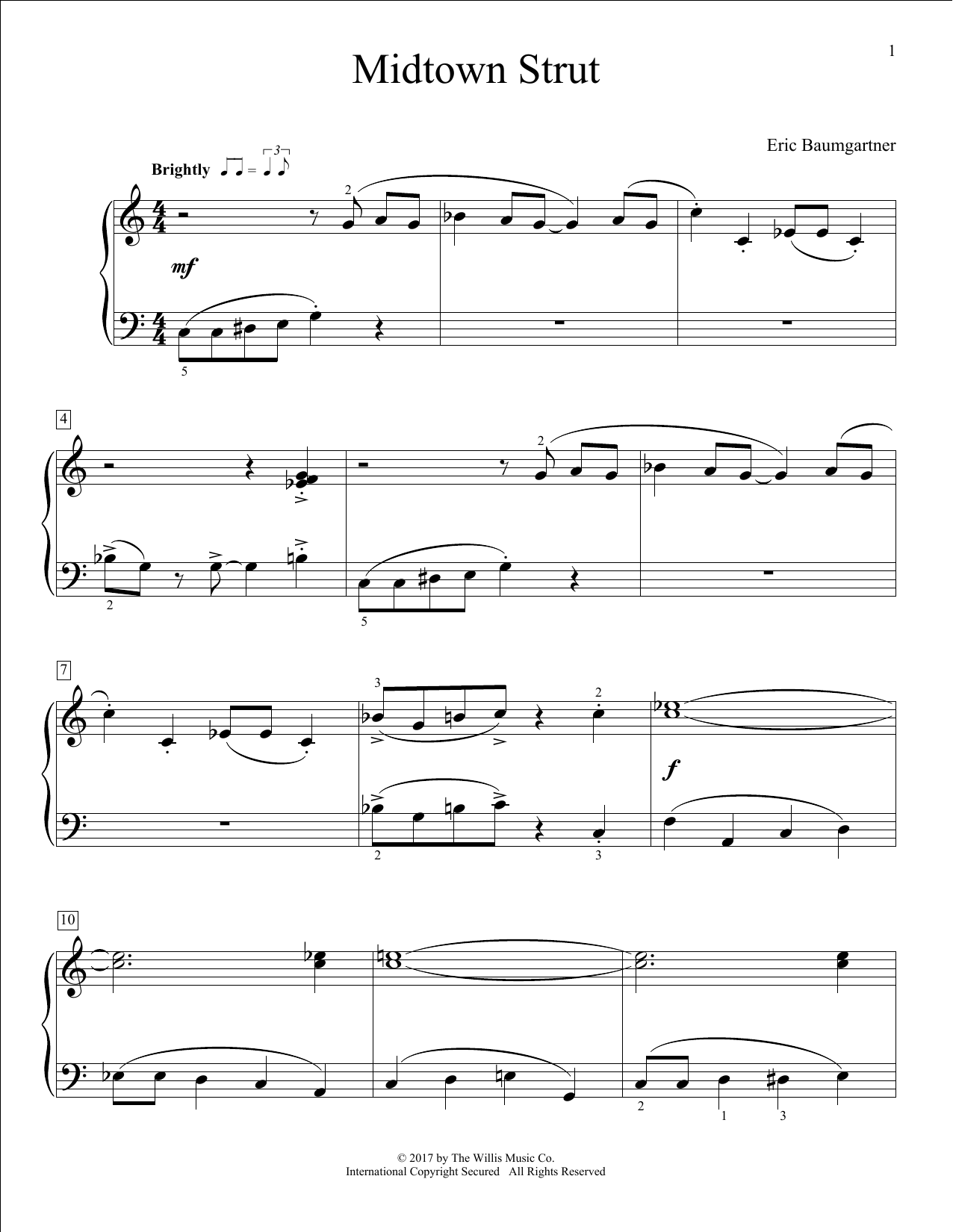 Eric Baumgartner Midtown Strut Sheet Music Notes & Chords for Educational Piano - Download or Print PDF