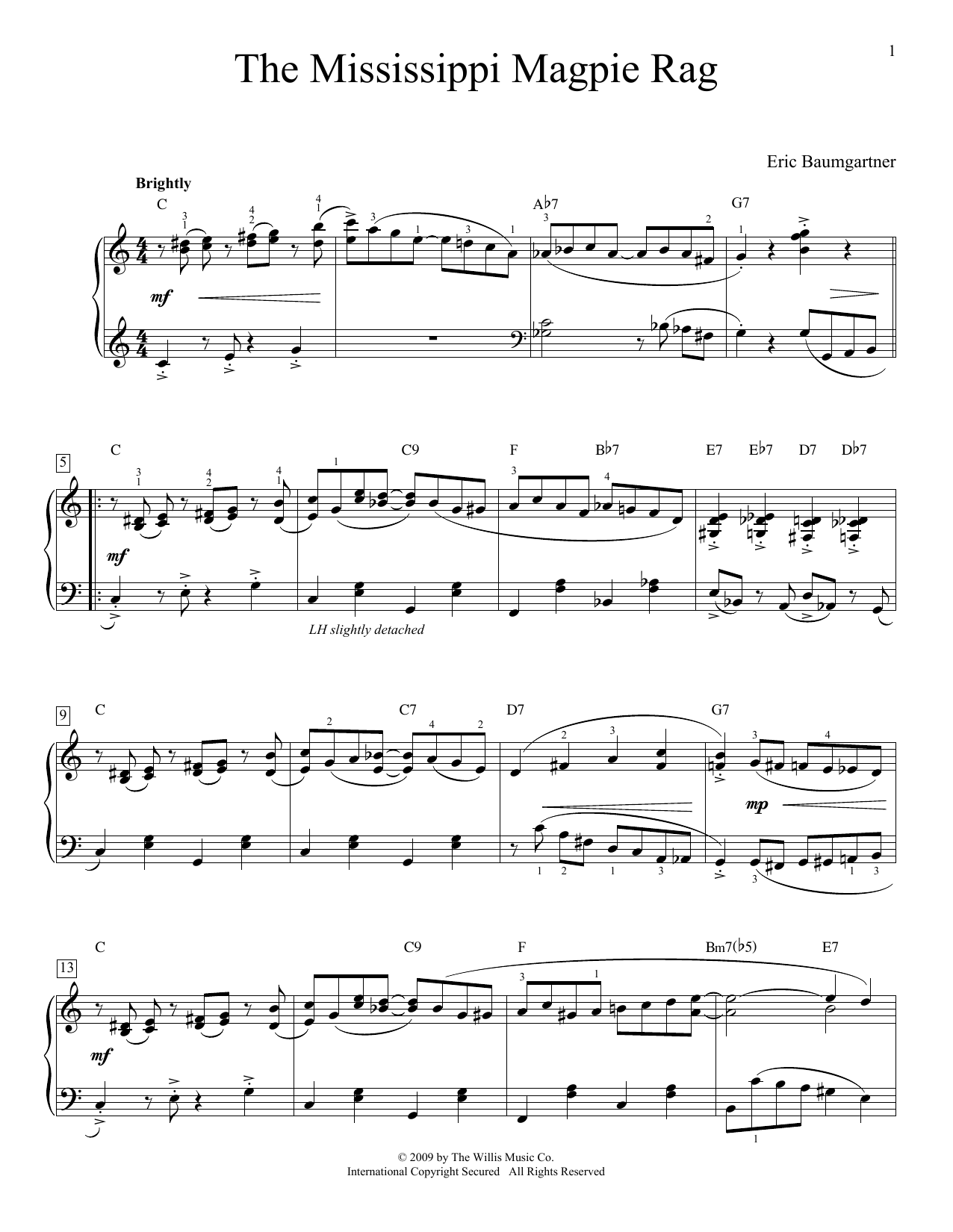 Eric Baumgartner Mississippi Magpie Rag Sheet Music Notes & Chords for Educational Piano - Download or Print PDF