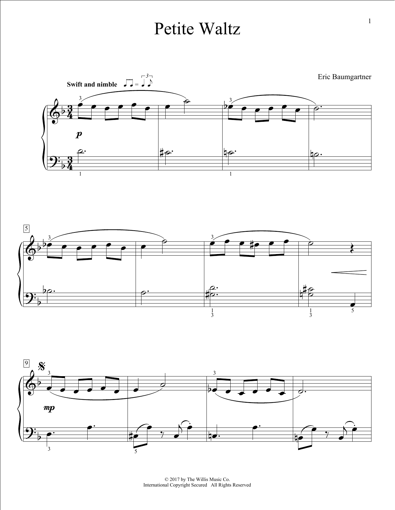 Eric Baumgartner Petite Waltz Sheet Music Notes & Chords for Educational Piano - Download or Print PDF