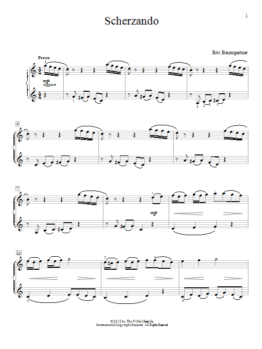 Eric Baumgartner Scherzando Sheet Music Notes & Chords for Educational Piano - Download or Print PDF