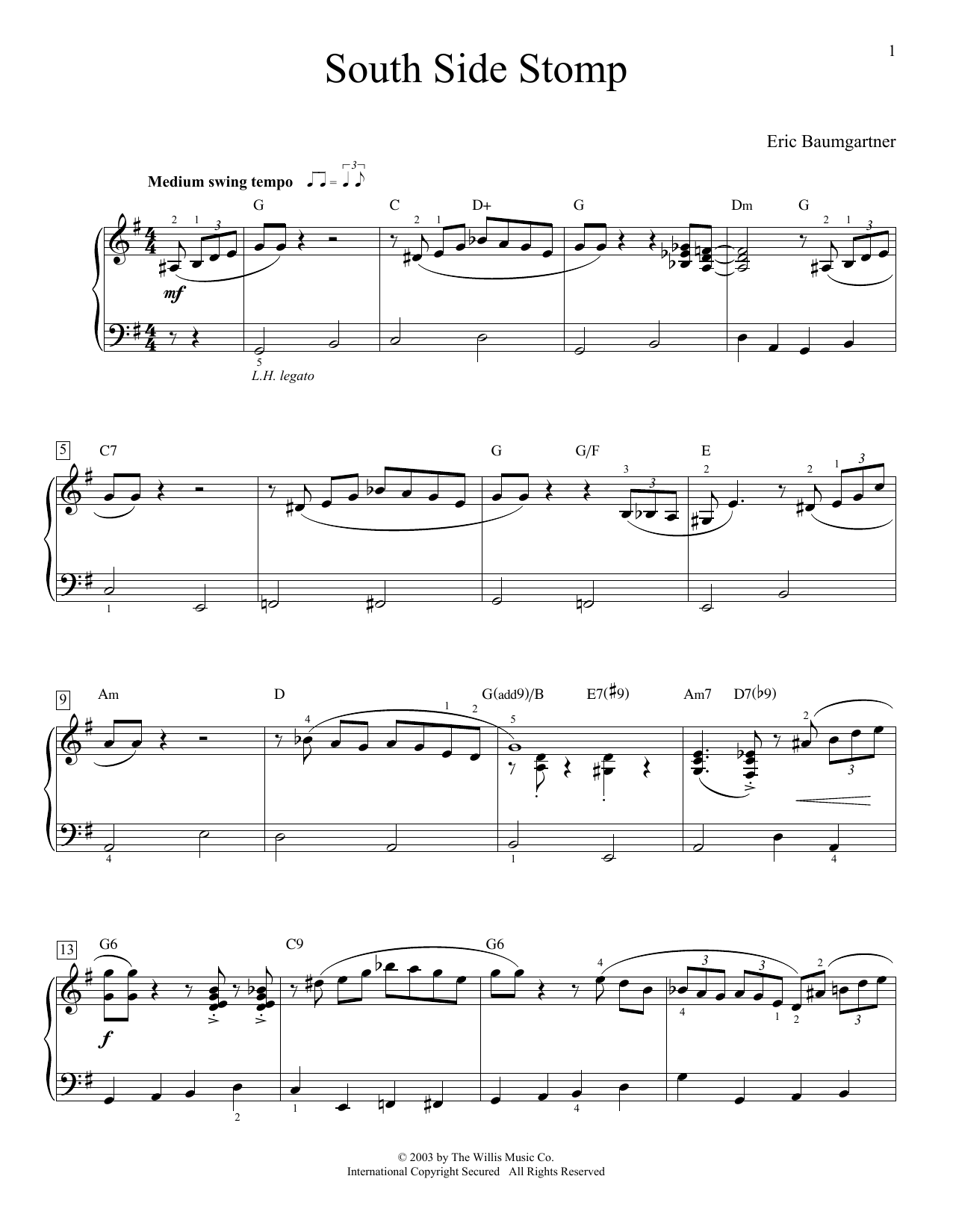 Eric Baumgartner South Side Stomp Sheet Music Notes & Chords for Educational Piano - Download or Print PDF