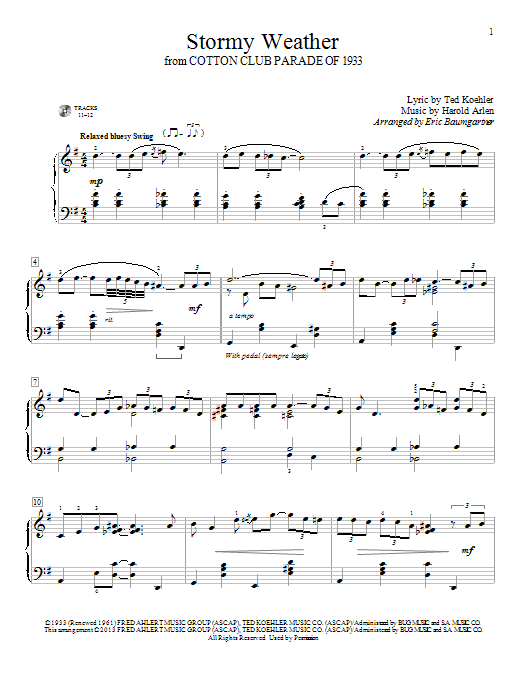 Eric Baumgartner Stormy Weather (Keeps Rainin' All The Time) Sheet Music Notes & Chords for Educational Piano - Download or Print PDF