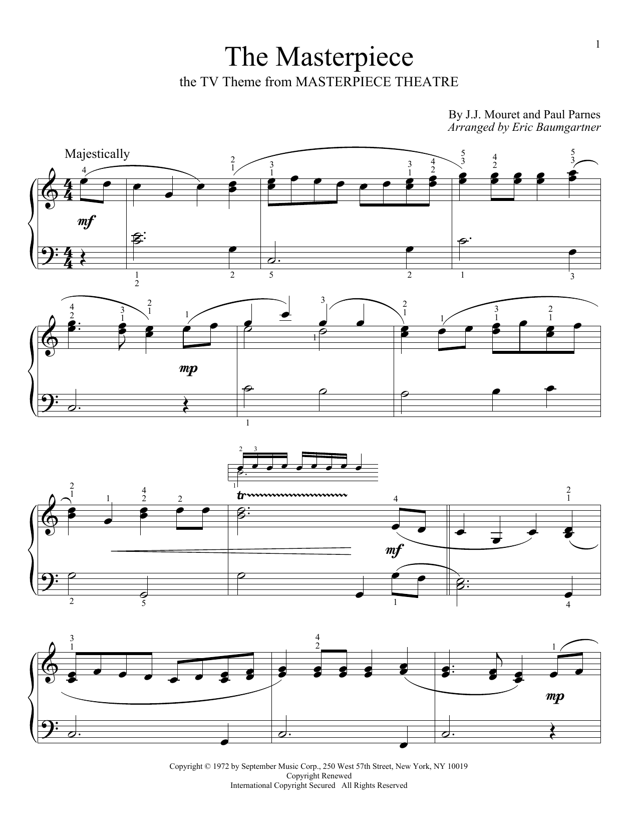 Eric Baumgartner The Masterpiece Sheet Music Notes & Chords for Educational Piano - Download or Print PDF